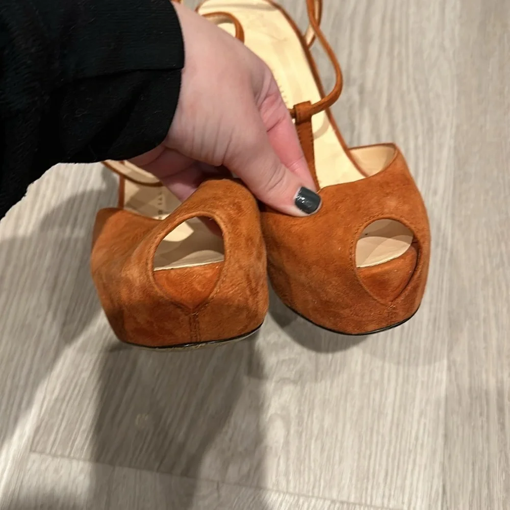 Giuseppe Zannoti T Bar Suede Heels